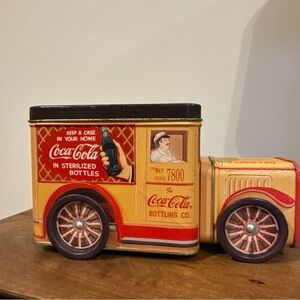 Coca Cola Delivery Truck Shaped Vintage 1995 Collector Tin Storage Box 4H 7.5L